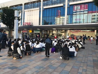 郡山駅での出発式